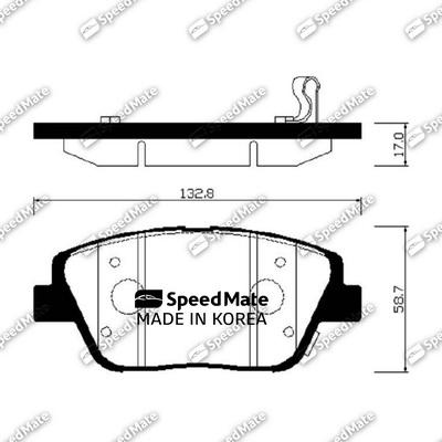 SpeedMate SM-BPK038 - Kit pastiglie freno, Freno a disco autozon.pro