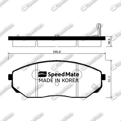 SpeedMate SM-BPK022 - Kit pastiglie freno, Freno a disco autozon.pro