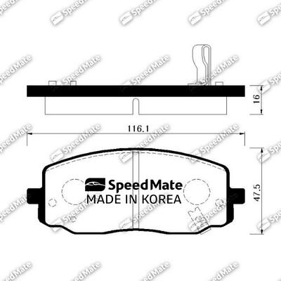 SpeedMate SM-BPK027 - Kit pastiglie freno, Freno a disco autozon.pro