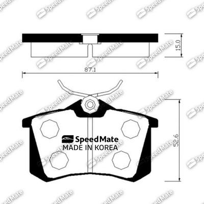 SpeedMate SM-BPS011 - Kit pastiglie freno, Freno a disco autozon.pro