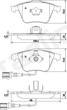 Starline BD S433 - Kit pastiglie freno, Freno a disco autozon.pro