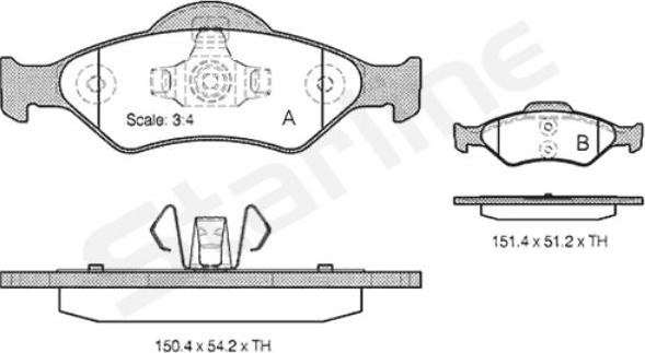 Starline BD S824P - Kit pastiglie freno, Freno a disco autozon.pro