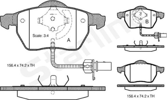 Starline BD S301 - Kit pastiglie freno, Freno a disco autozon.pro