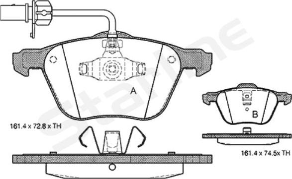 Starline BD S312 - Kit pastiglie freno, Freno a disco autozon.pro