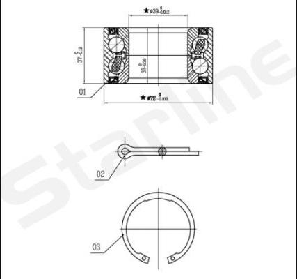 Starline LO 00736 - Kit cuscinetto ruota autozon.pro