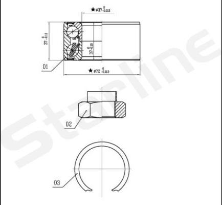 Starline LO 01439 - Kit cuscinetto ruota autozon.pro