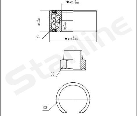 Starline LO 03414 - Kit cuscinetto ruota autozon.pro