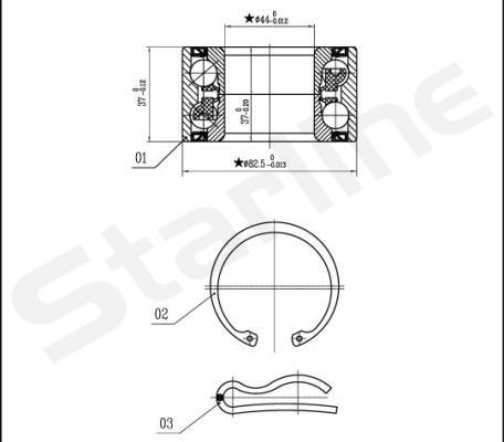 Starline LO 03423 - Kit cuscinetto ruota autozon.pro