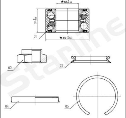 Starline LO 03556 - Kit cuscinetto ruota autozon.pro