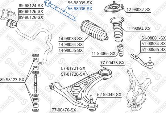 Stellox 55-98036-SX - Giunto assiale, Asta trasversale autozon.pro