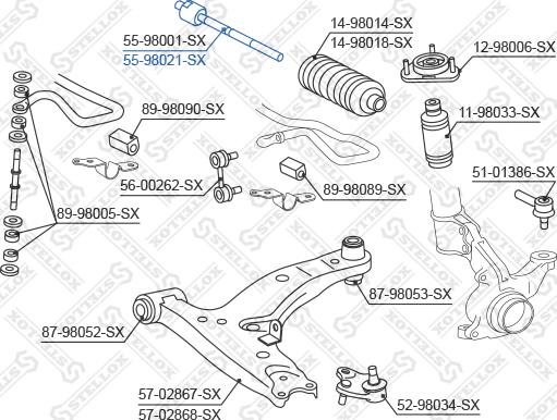 Stellox 55-98021-SX - Giunto assiale, Asta trasversale autozon.pro