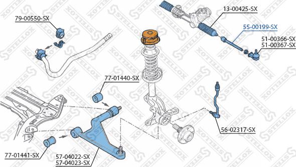 Stellox 55-00199-SX - Giunto assiale, Asta trasversale autozon.pro