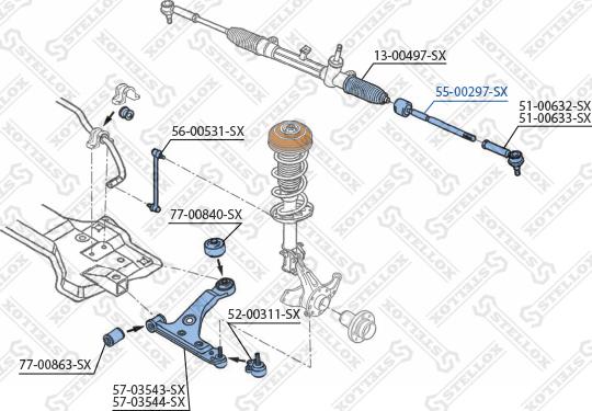 Stellox 55-00297-SX - Giunto assiale, Asta trasversale autozon.pro