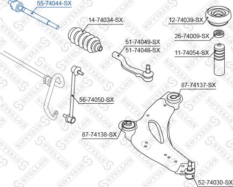 Stellox 55-74044-SX - Giunto assiale, Asta trasversale autozon.pro