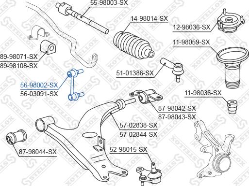 Stellox 56-98002-SX - Asta / Puntone, Stabilizzatore autozon.pro