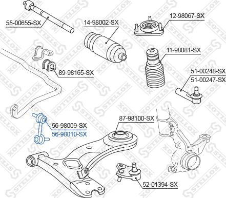 Stellox 56-98010-SX - Asta / Puntone, Stabilizzatore autozon.pro