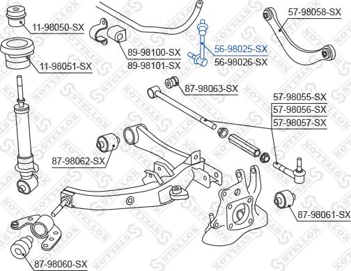 Stellox 56-98025-SX - Asta / Puntone, Stabilizzatore autozon.pro