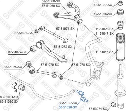 Stellox 56-51028-SX - Asta / Puntone, Stabilizzatore autozon.pro