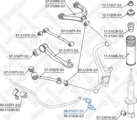 Stellox 56-51027-SX - Asta / Puntone, Stabilizzatore autozon.pro