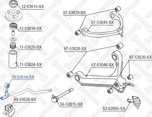 Stellox 56-53014-SX - Asta / Puntone, Stabilizzatore autozon.pro