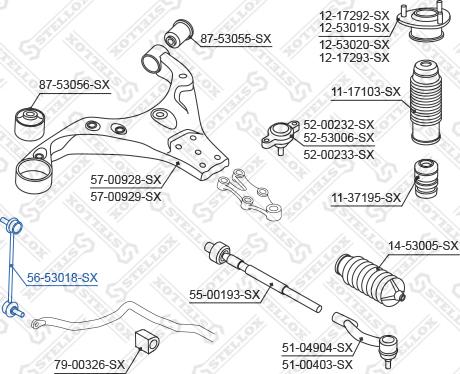 Stellox 56-53018-SX - Asta / Puntone, Stabilizzatore autozon.pro