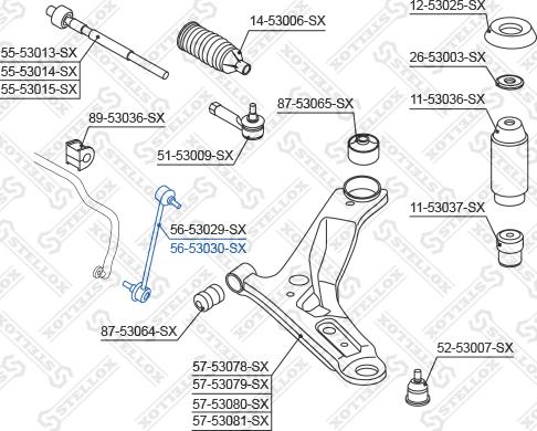 Stellox 56-53030-SX - Asta / Puntone, Stabilizzatore autozon.pro