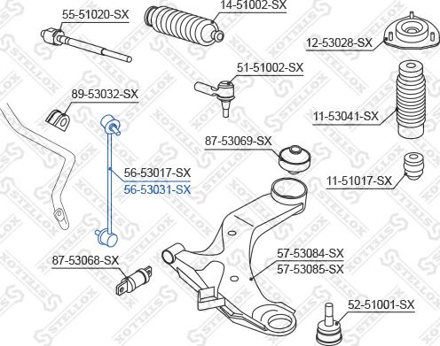 Stellox 56-53031-SX - Asta / Puntone, Stabilizzatore autozon.pro