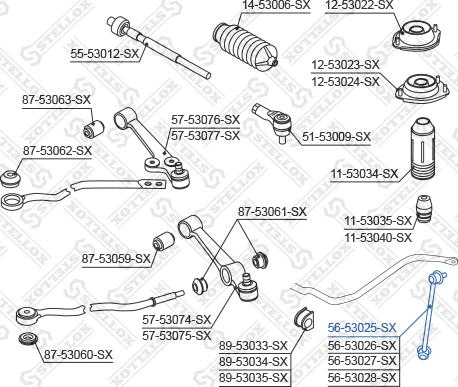 Stellox 56-53025-SX - Asta / Puntone, Stabilizzatore autozon.pro