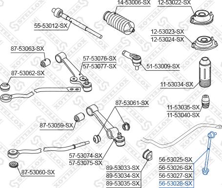 Stellox 56-53028-SX - Asta / Puntone, Stabilizzatore autozon.pro