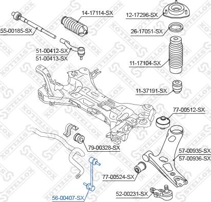 Stellox 56-00407-SX - Asta / Puntone, Stabilizzatore autozon.pro