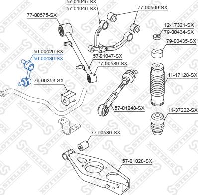 Stellox 56-00430-SX - Asta / Puntone, Stabilizzatore autozon.pro