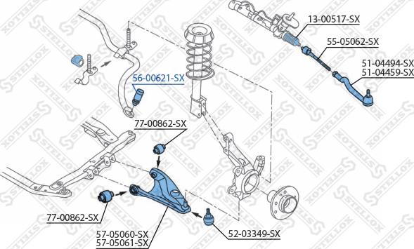 Stellox 56-00621-SX - Asta / Puntone, Stabilizzatore autozon.pro