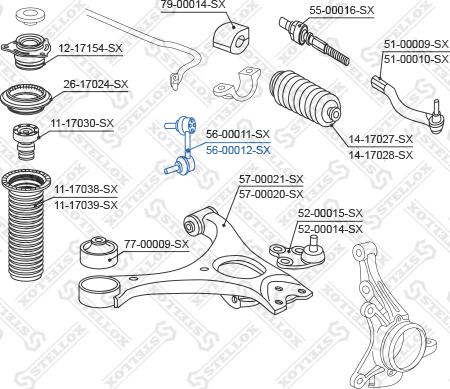 Stellox 56-00012-SX - Asta / Puntone, Stabilizzatore autozon.pro