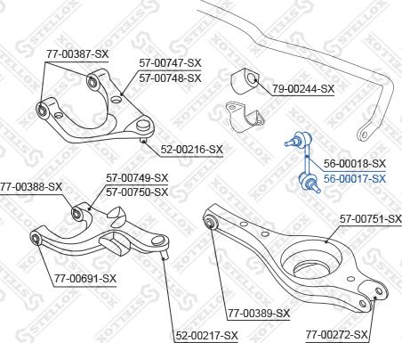 Stellox 56-00017-SX - Asta / Puntone, Stabilizzatore autozon.pro