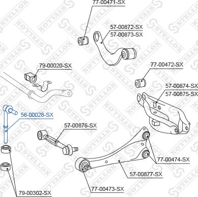 Stellox 56-00028-SX - Asta / Puntone, Stabilizzatore autozon.pro