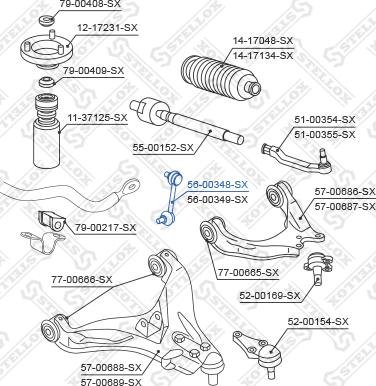 Stellox 56-00348-SX - Asta / Puntone, Stabilizzatore autozon.pro