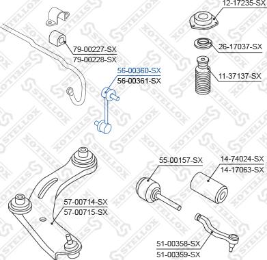 Stellox 56-00360-SX - Asta / Puntone, Stabilizzatore autozon.pro