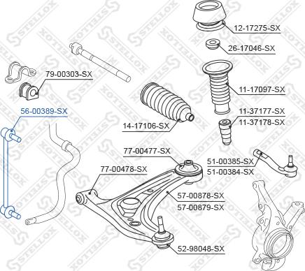 Stellox 56-00389-SX - Asta / Puntone, Stabilizzatore autozon.pro