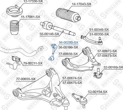 Stellox 56-00200-SX - Asta / Puntone, Stabilizzatore autozon.pro