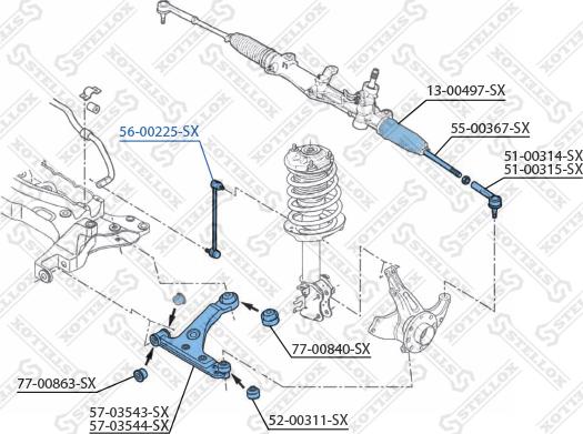 Stellox 56-00225-SX - Asta / Puntone, Stabilizzatore autozon.pro