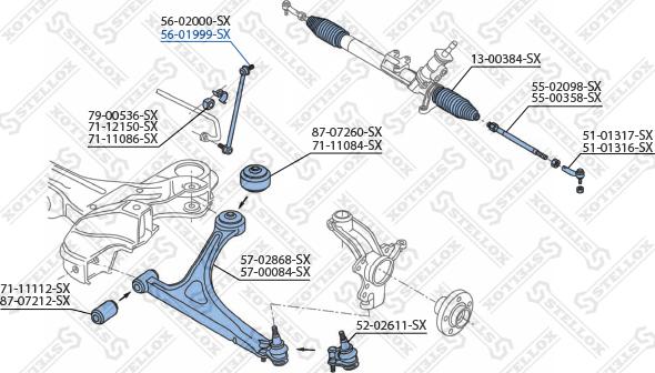 Stellox 56-01999-SX - Asta / Puntone, Stabilizzatore autozon.pro