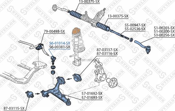 Stellox 56-01014-SX - Asta / Puntone, Stabilizzatore autozon.pro