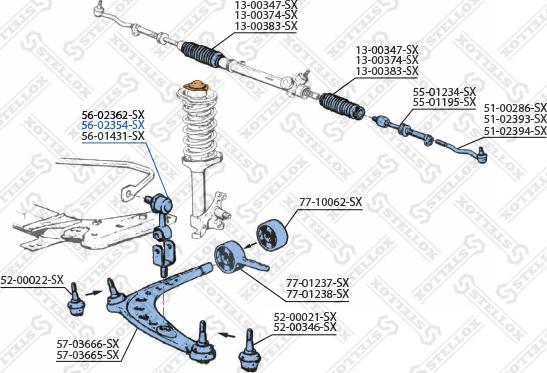 Stellox 56-02354-SX - Asta / Puntone, Stabilizzatore autozon.pro