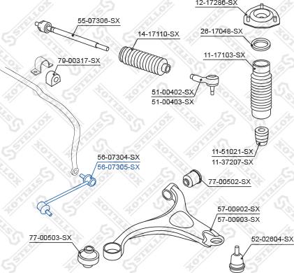 Stellox 56-07305-SX - Asta / Puntone, Stabilizzatore autozon.pro