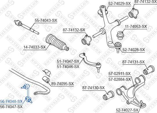 Stellox 56-74048-SX - Asta / Puntone, Stabilizzatore autozon.pro