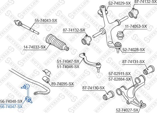 Stellox 56-74047-SX - Asta / Puntone, Stabilizzatore autozon.pro