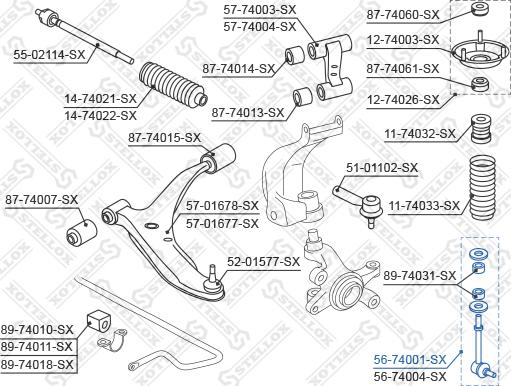 Stellox 56-74001-SX - Asta / Puntone, Stabilizzatore autozon.pro