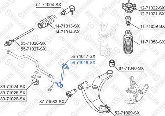 Stellox 56-71018-SX - Asta / Puntone, Stabilizzatore autozon.pro