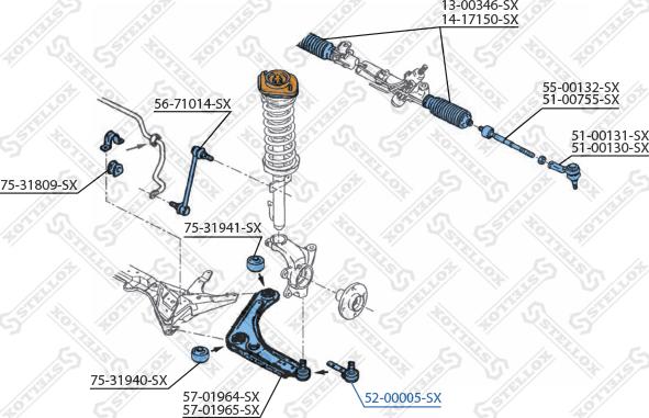 Stellox 52-00005-SX - Giunto di supporto / guida autozon.pro