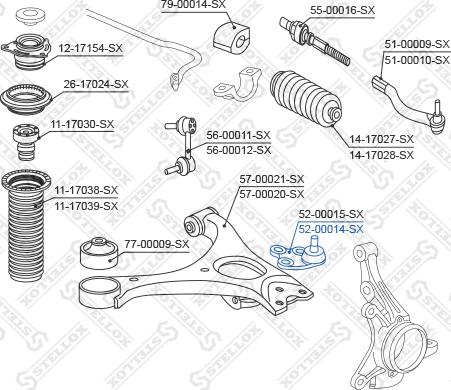 Stellox 52-00014-SX - Giunto di supporto / guida autozon.pro